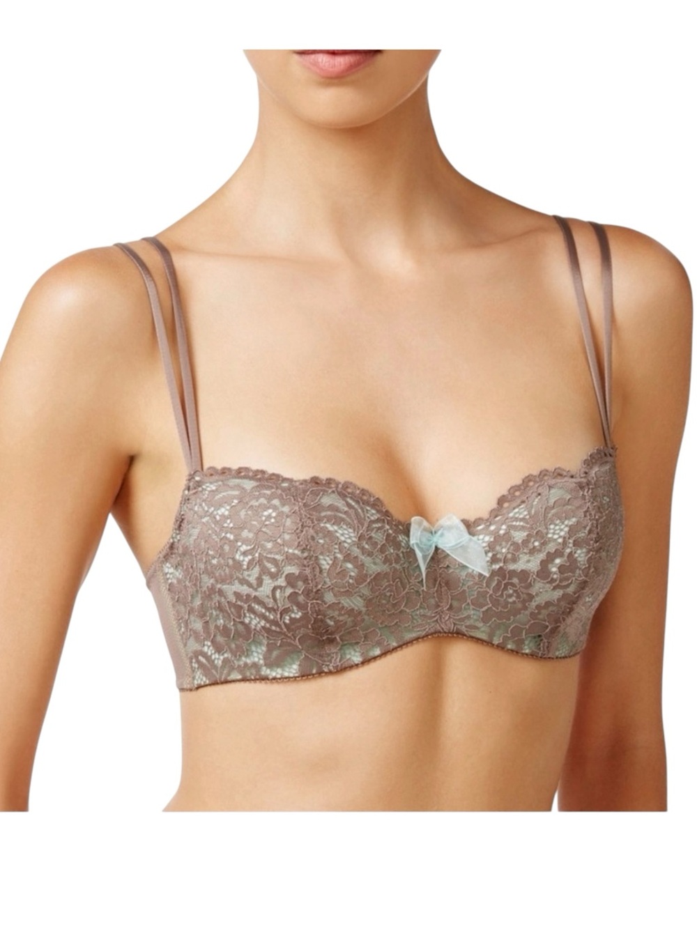 B.tempt'd by Wacoal 36C Ciao Bella cappuccino blue balconette bra